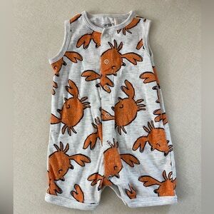 Sleeveless Crab print romper 
3-6m